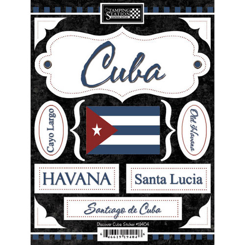 Scrapbook Customs - World Collection - Cuba - Cardstock Stickers - Discover