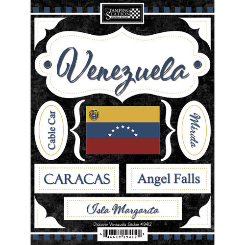 Scrapbook Customs - World Collection - Venezuela - Cardstock Stickers - Discover