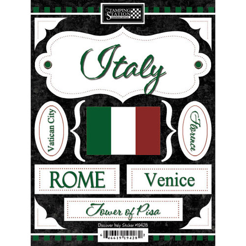 Scrapbook Customs - World Collection - Italy - Cardstock Stickers - Discover