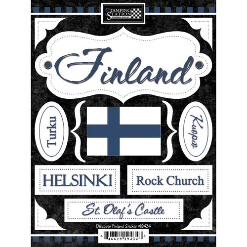Scrapbook Customs - World Collection - Finland - Cardstock Stickers - Discover