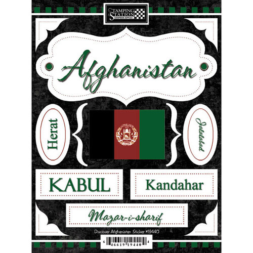 Scrapbook Customs - World Collection - Afghanistan - Cardstock Stickers - Discover