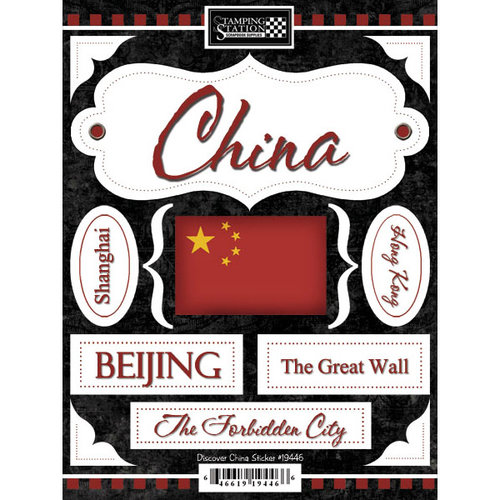 Scrapbook Customs - World Collection - China - Cardstock Stickers - Discover