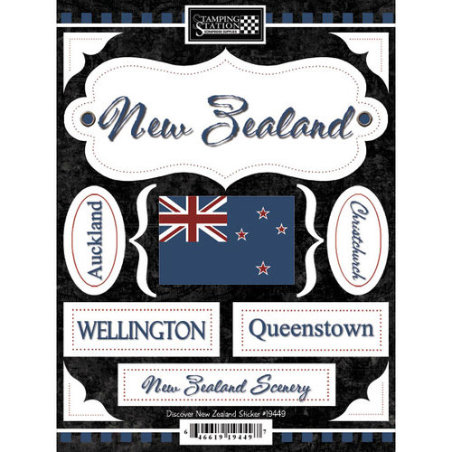 Scrapbook Customs - World Collection - New Zealand - Cardstock Stickers - Discover