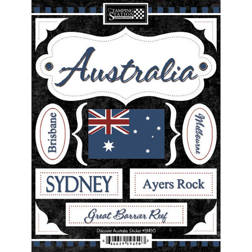 Scrapbook Customs - World Collection - Australia - Cardstock Stickers - Discover