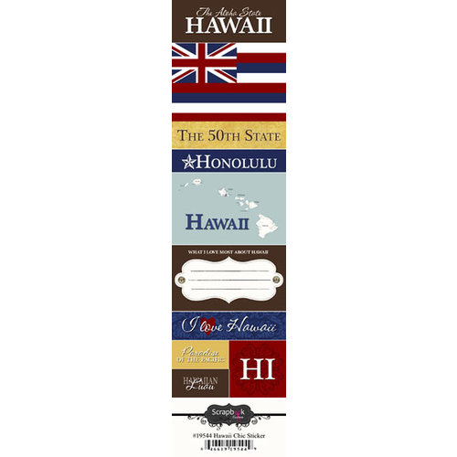 Scrapbook Customs - United States Collection - Hawaii - Cardstock Stickers - Chic