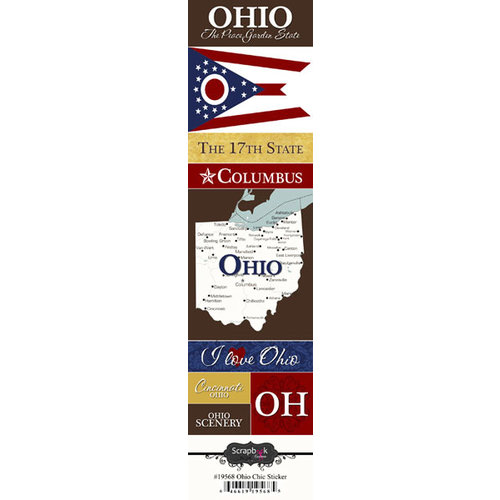 Scrapbook Customs - United States Collection - Ohio - Cardstock Stickers - Chic