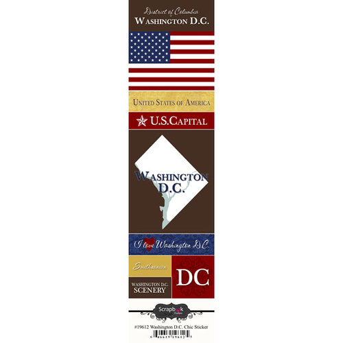 Scrapbook Customs - United States Collection - Washington DC - Cardstock Stickers - Chic