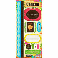 Scrapbook Customs - World Collection - Mexico - Cardstock Stickers - Cancun - Paradise