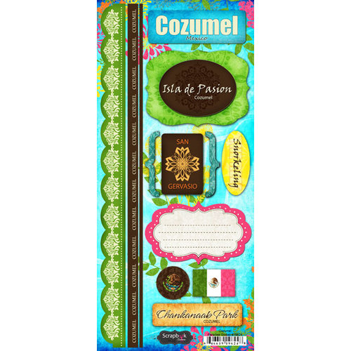 Scrapbook Customs - World Collection - Mexico - Cardstock Stickers - Cozumel - Paradise