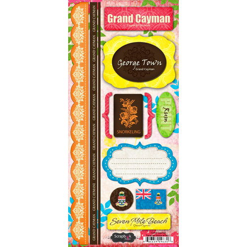 Scrapbook Customs - World Collection - Grand Cayman - Cardstock Stickers - Paradise