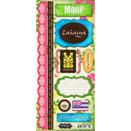 Scrapbook Customs - World Collection - USA - Hawaii - Cardstock Stickers - Maui - Paradise