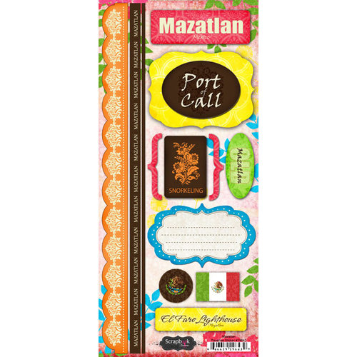 Scrapbook Customs - World Collection - Mexico - Cardstock Stickers - Mazatlan - Paradise