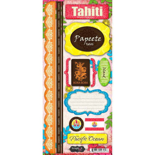 Scrapbook Customs - World Collection - Tahiti - Cardstock Stickers - Paradise