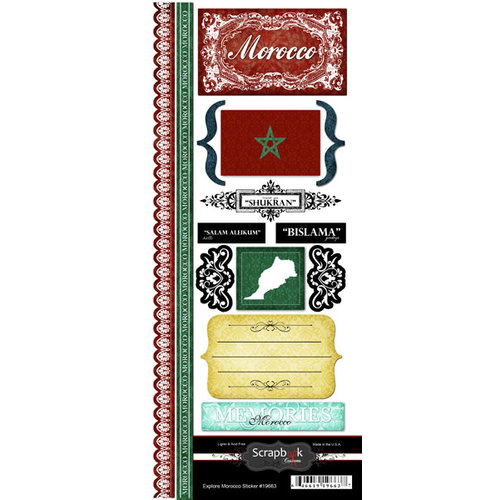 Scrapbook Customs - World Collection - Morocco - Cardstock Stickers - Explore
