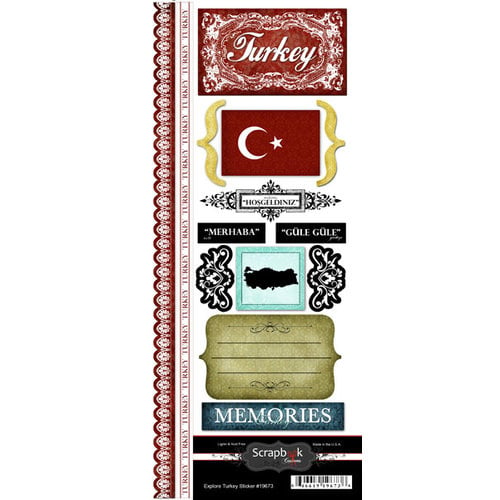 Scrapbook Customs - World Collection - Turkey - Cardstock Stickers - Explore