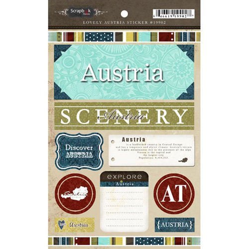 Scrapbook Customs - World Collection - Austria - Cardstock Stickers - Exploring