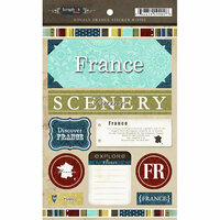 Scrapbook Customs - World Collection - France - Cardstock Stickers - Exploring