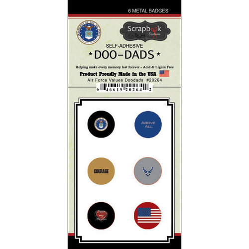 Scrapbook Customs - Military Collection - Doo Dads - Self Adhesive Metal Badges - Air Force Values