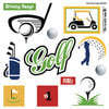 Scrapbook Customs - Sports Pride Collection - Doo Dads - Self Adhesive Metal Badges - Golf