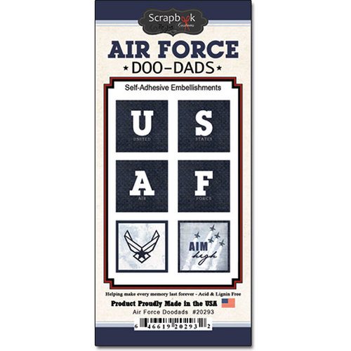 Scrapbook Customs - United States Military Collection - Self Adhesive Metal Badges - Air Force
