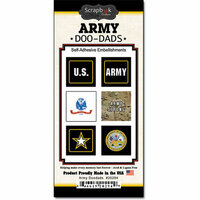 Scrapbook Customs - United States Military Collection - Self Adhesive Metal Badges - Army