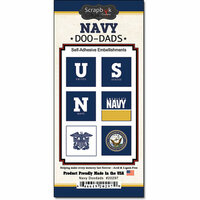 Scrapbook Customs - United States Military Collection - Self Adhesive Metal Badges - Navy