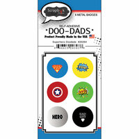 Scrapbook Customs - Superhero Collection - Doo Dads - Self Adhesive Metal Badges