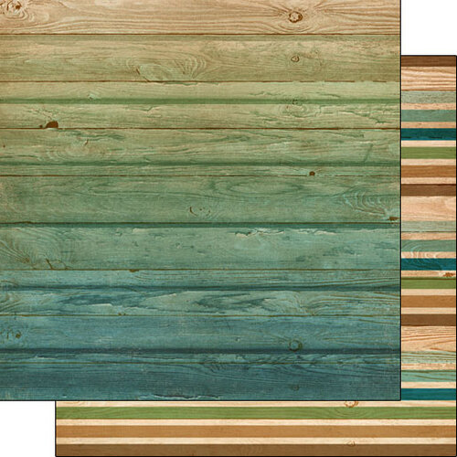 Scrapbook Customs - 12 x 12 Double Sided Paper - Wood Stripes Background