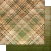 Scrapbook Customs - 12 x 12 Double Sided Paper - Green Plaid Background