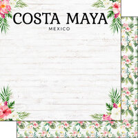 Scrapbook Customs - Vacay Collection - 12 x 12 Double Sided Paper - Costa Maya