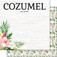 Scrapbook Customs - Vacay Collection - 12 x 12 Double Sided Paper - Cozumel