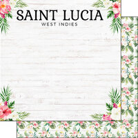 Scrapbook Customs - Vacay Collection - 12 x 12 Double Sided Paper - St. Lucia
