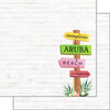 Scrapbook Customs - Vacay Collection - 12 x 12 Double Sided Paper - Aruba Sign