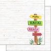 Scrapbook Customs - Vacay Collection - 12 x 12 Double Sided Paper - Kauai Sign