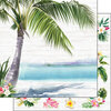 Scrapbook Customs - Vacay Collection - 12 x 12 Double Sided Paper - Palm Tree and Flowers