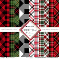 Scrapbook Customs - 12 x 12 Paper Pack - Christmas Plaid