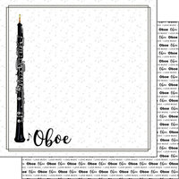 Scrapbook Customs - 12 x 12 Double Sided Paper - Oboe Notes