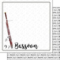 Scrapbook Customs - 12 x 12 Double Sided Paper - Bassoon Notes