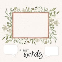 Scrapbook Customs - Baby Watercolor Collection - 12 x 12 Single Sided Paper - Milestones - First Words
