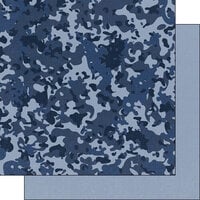 Scrapbook Customs - 12 x 12 Double Sided Paper - Blue Camo