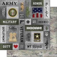 Scrapbook Customs - 12 x 12 Double Sided Paper - Army