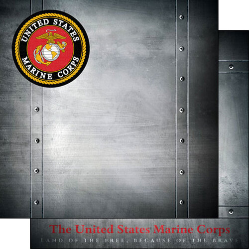Scrapbook Customs - 12 x 12 Double Sided Paper - Marines Emblem Scrapbook Customs - 12 x 12 Double Sided Paper - Marines Emblem