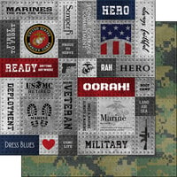 Scrapbook Customs - 12 x 12 Double Sided Paper - Marines