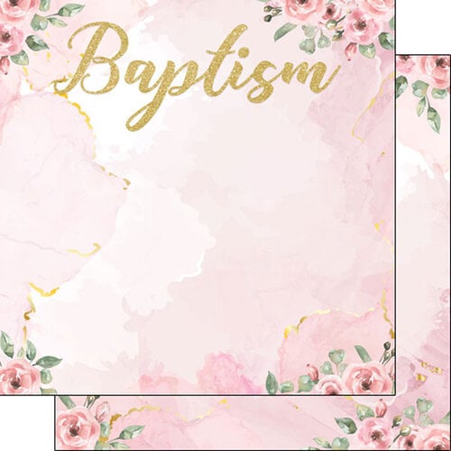 Scrapbook Customs - Religious Collection - 12 x 12 Paper - My Baptism Day