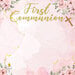 Scrapbook Customs - 12 x 12 Double Sided Paper - First Communion - Pink and Gold