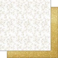 Scrapbook Customs - 12 x 12 Double Sided Paper - Gold Flowers