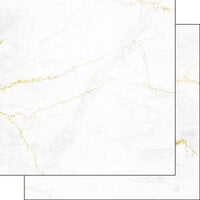 Scrapbook Customs - 12 x 12 Double Sided Paper - Gold Marble