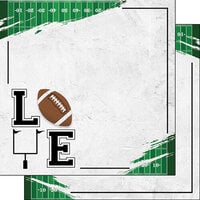 Scrapbook Customs - 12 x 12 Double Sided Paper - Football Love
