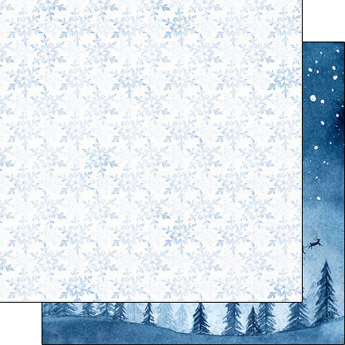 Scrapbook Customs - 12 x 12 Double Sided Paper - Christmas Watercolor Pattern 05