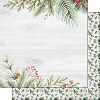 Scrapbook Customs - 12 x 12 Double Sided Paper - Christmas Watercolor Pattern 09